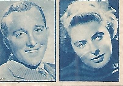 CROMO 00135 GALLINA BLANCA 2o ALBUM. Serie 48 Cine. Numero 7 Bing Crosby - Ingrid Bergman