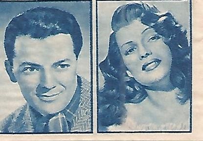 CROMO 00136 GALLINA BLANCA 2o ALBUM. Serie 48 Cine. Numero 8 Cornel Wilde - Rita Hayworth