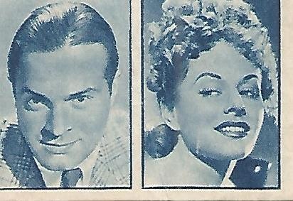 CROMO 00137 GALLINA BLANCA 2o ALBUM. Serie 48 Cine. Numero 12 Bob Hope - paulette Goddard
