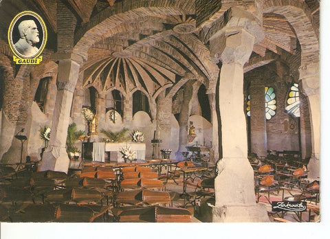 Postal 045021 : Maria de Cervello. Barcelona. Colonia Guell. Interior de la iglesia