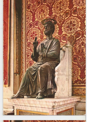 Postal 045023 : Citta del Vaticano - Interno della Basilica - Statua di S. Pietro