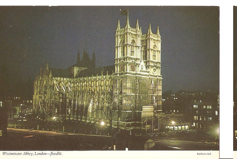 Postal 045025 : Westminster Abbey London - floodlit
