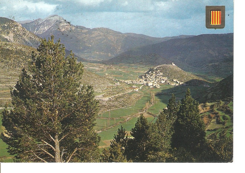 Postal 045075 : Gosol (Lleida). Vista panoramica desde el Coll de Joça al fondo Sierra de Encija
