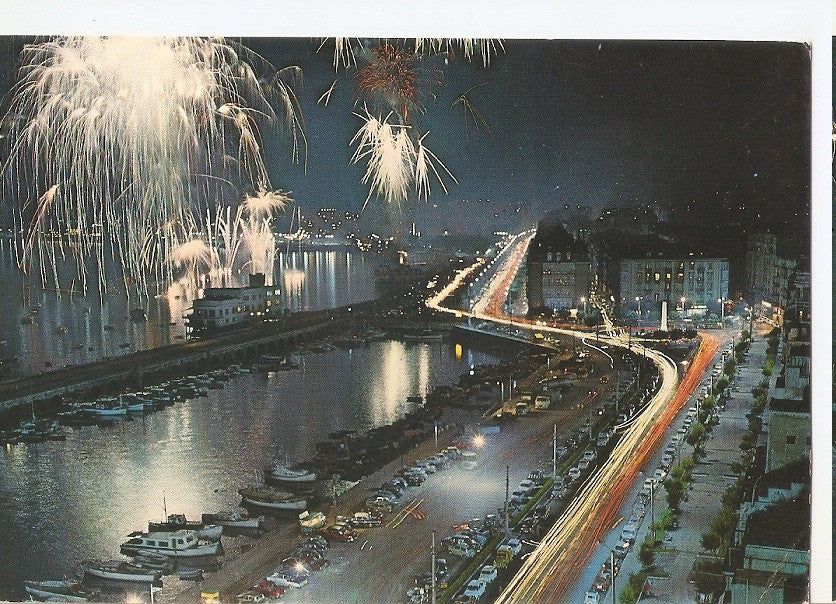 Postal 045109 : Santander. Puerto Chico y Bahia vista nocturna