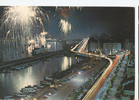 Postal 045109 : Santander. Puerto Chico y Bahia vista nocturna