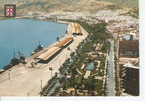 Postal 045111 : Almeria. Vista aerea del Parque y Puerto