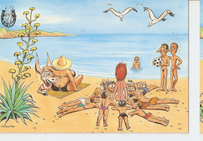 Postal 045182 : Dibujo en la playa