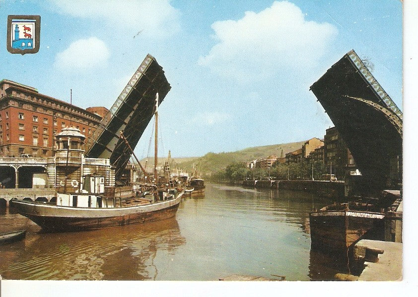 Postal 045213 : Bilbao. Vista parcial de la Ria y Puente del General Mola
