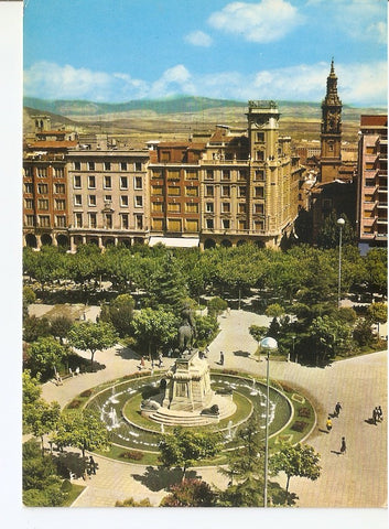 Postal 045224 : Logroño. Jardines del Espolon Fuente y Monumento al General Espartero