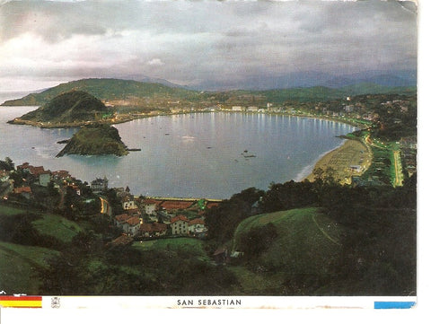 Postal 045266 : San Sebastian. Vista general desde Igueldo. Iluminado