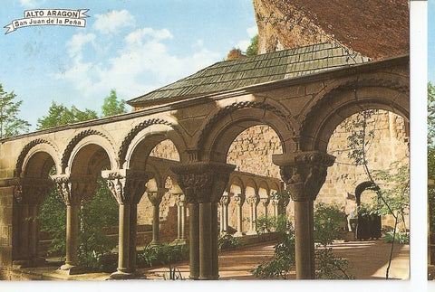 Postal 045283 : Pirineo Aragones. San Juan de la Peña (Huesca). Sitio Nacional. Claustro romanico siglo XI