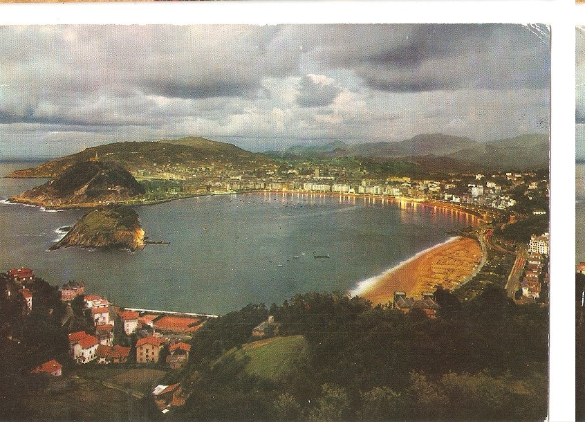 Postal 045285 : San Sebastian. Vista general desde Igueldo iluminada