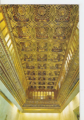 Postal 045292 : Zaragoza. Castillo de la Aljaferia artesonado del Salon del Trono y Galerias - siglo XV