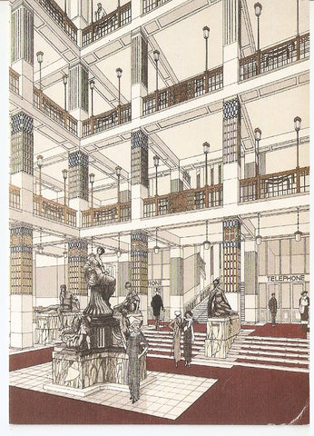 Postal 045405 : Otto Wagner. Entwurf - Vestibul