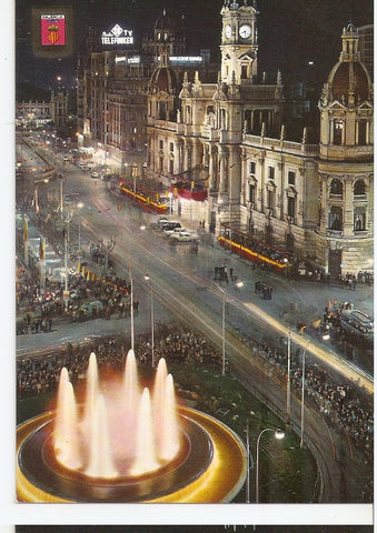 Postal 045410 : Valencia. Plaza del Caudillo. Vista nocturna