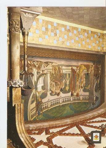 Postal 045525 : Entrada princial. Mural modernista de Miquel Massot (1910). Palau de la Musica Catalana. Barcelona