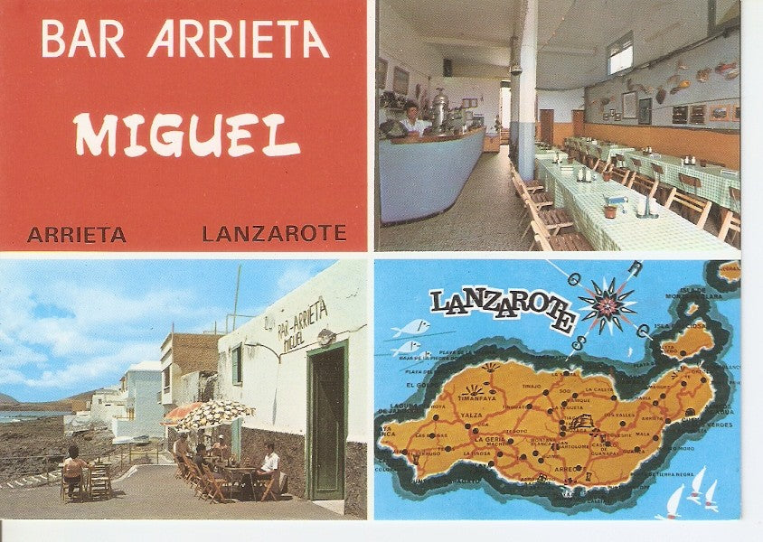 Postal 045562 : Arrieta (Lanzarote). Miguel Curbelo Torres Bar Arrieta