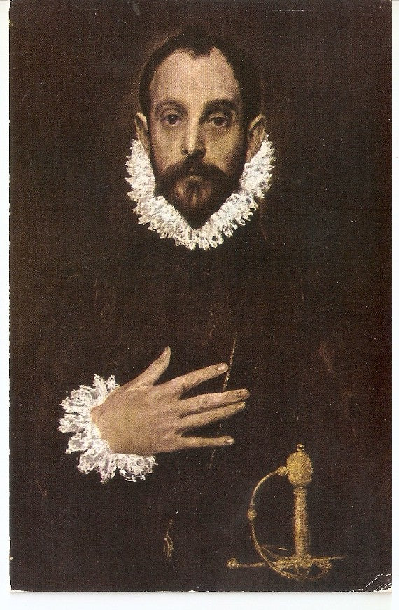 Postal 045660 : El Caballero de la mano al pecho. Greco. Museo del Prado