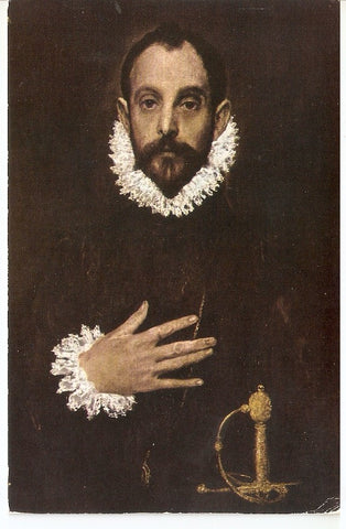 Postal 045660 : El Caballero de la mano al pecho. Greco. Museo del Prado
