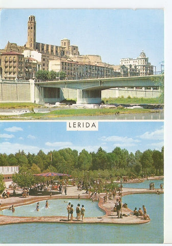 Postal 045681 : Lerida. Vista parcial y piscinas