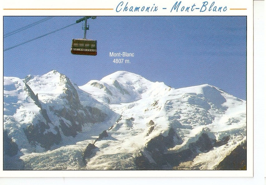 Postal 045771 : Chamonix - Mont-Blanc. Le telepherique du Brevent face au Massif du Mont-Blanc