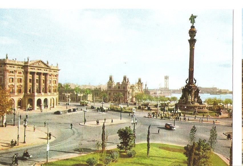 Postal 045853 : Barcelona (España). El monumento a Colon y su explanada