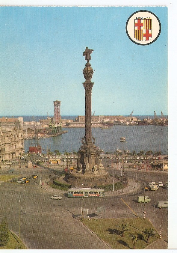 Postal 045855 : Barcelona. Puerta de la Paz y monumento a Colon
