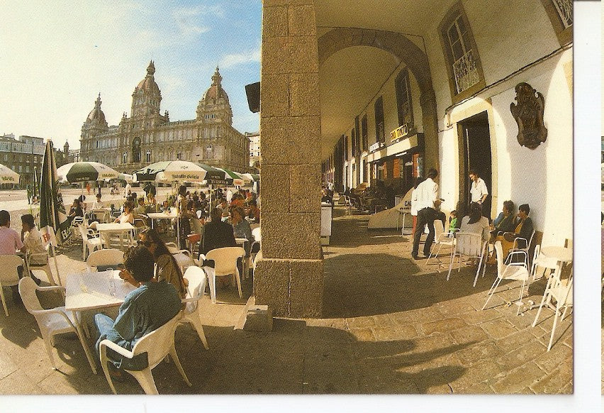 Postal 045887 : La Coruña. Terrazas en la plaza de Maria Pita
