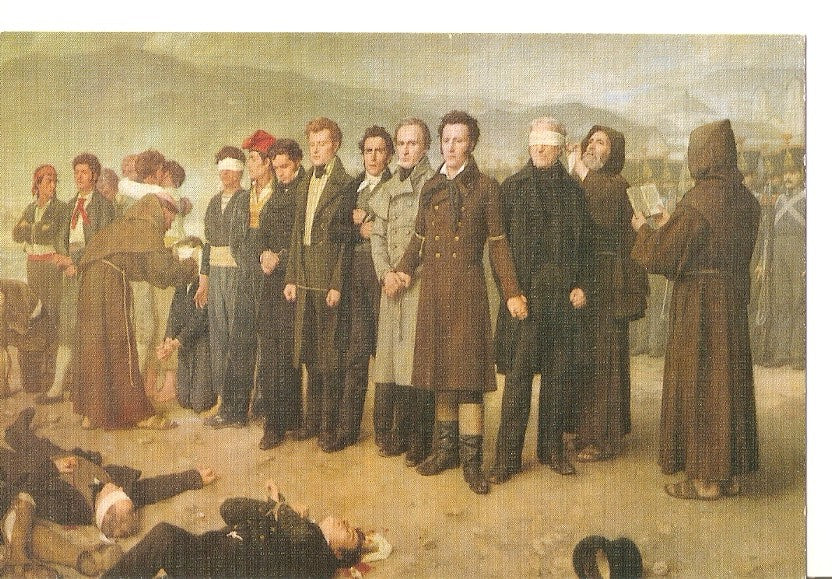 Postal 046019 : Los Fusilamientos de Torrijos (Museo de Arte Moderno. Madrid). Antonio Gisbert