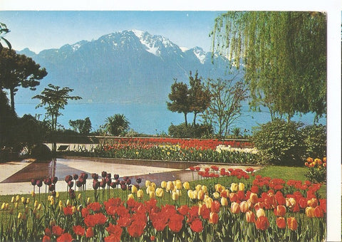 Postal 046037 : Montreux. Flower-beds on Lake front and Grammont