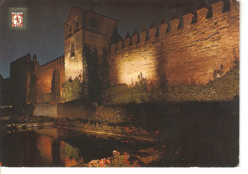 Postal 046090 : Cordoba. Muralla y jardines iluminados