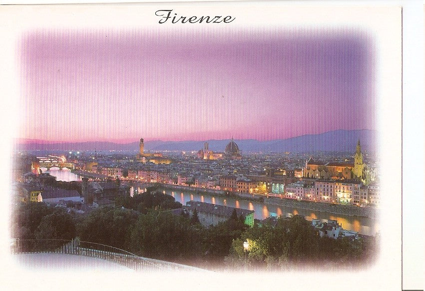 Postal 046108 : Panorama di notte. Firenze