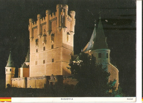Postal 046195 : Segovia. Entrada al Alcazar - vista nocturna