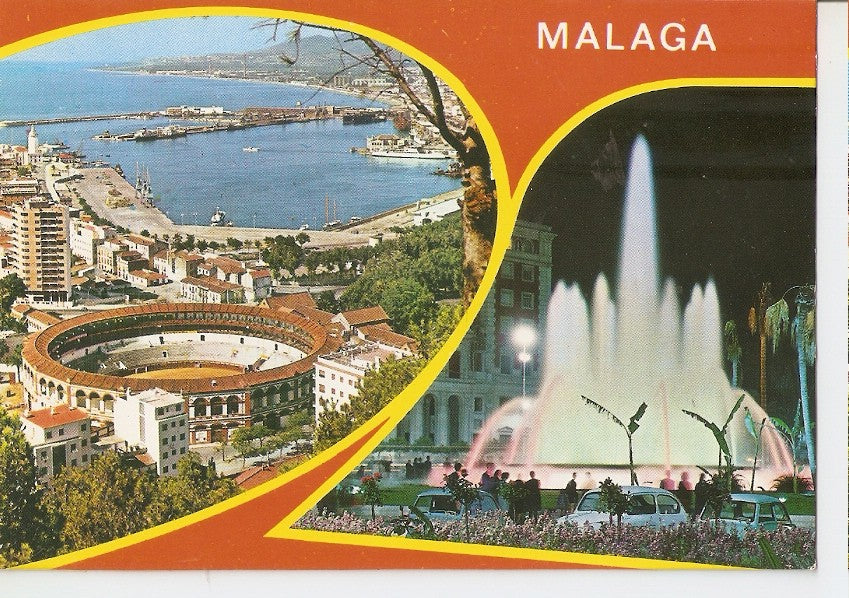 Postal 046303 : Mñalaga. Plaza de Toros Puerto y Fuente de la Marina