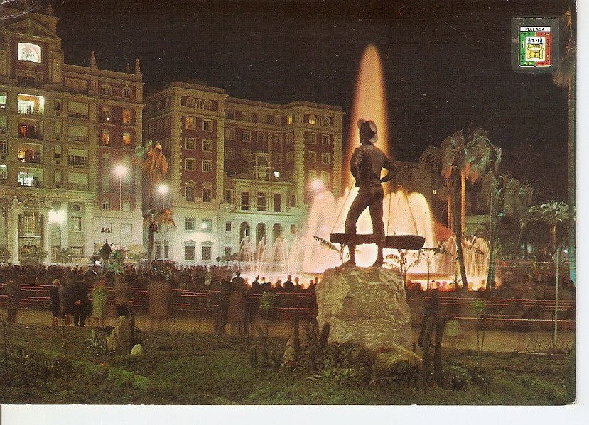 Postal 046304 : Malaga (Costa del Sol). Fuente de la Marina. Nocturna. El Cenachero