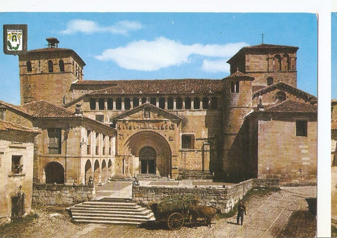 Postal 046414 : Santillana del Mar. Real Colegiata. Fachada (siglo XII)