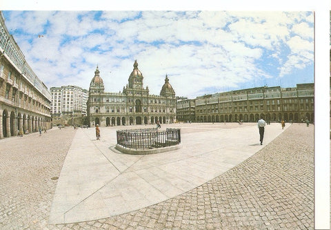 Postal 046602 : La Coruña. Plaza de Maria Pita (Con ojo de Pez)