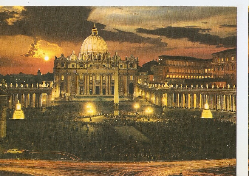 Postal 046614 : Roma. Place Saint Pierre - Nocturne