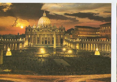 Postal 046614 : Roma. Place Saint Pierre - Nocturne