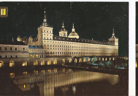 Postal 046703 : El Escorial. Vista del Monasterio desde el jardin delos Fralles Nocturna