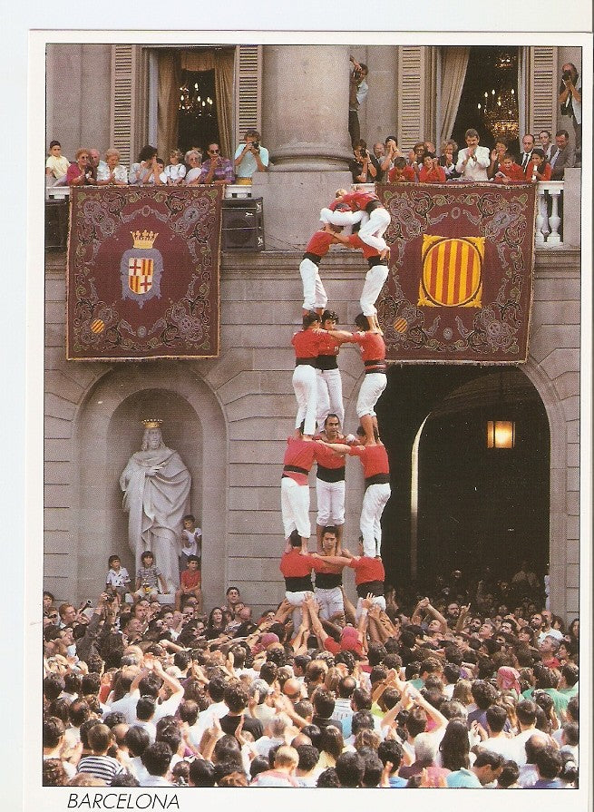 Postal 046723 : Barcelona. Plaça de Sant Jaume. Grup de castellers