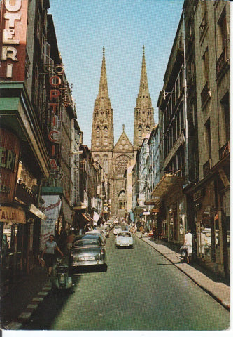 Postal-Postcard 17369: CLERMONT FERRAND - Le Cathedrale et rue des Gras