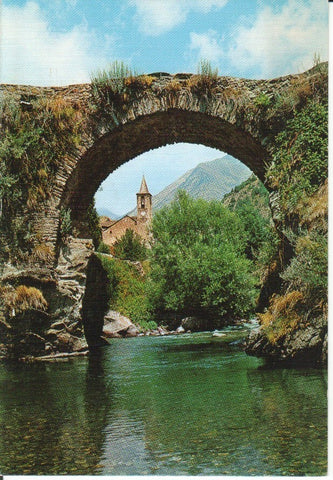 Postal-Postcard 17400: ALOS DE ISIL - Puente Romanico sobre el rio Noguera Pallaresa