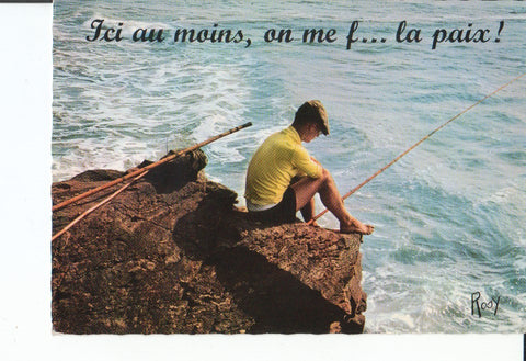 Postal-Postcard 17432: PESCADOR EN LA ORILLA DEL MAR - Titulo de la Postal: En Vacances