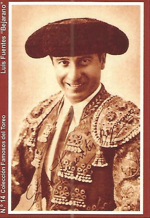 CALENDARIO PUBLICITARIO 14: Coleccion Famosos del Toreo: Luis Fuentes Bejarano