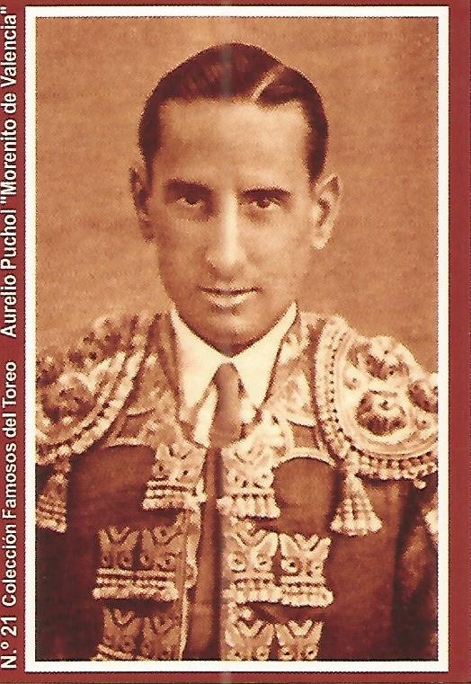 CALENDARIO PUBLICITARIO 21: Coleccion Famosos del Toreo: Aurelio Puchol Morenito de Valencia