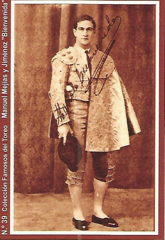 CALENDARIO PUBLICITARIO 39: Coleccion Famosos del Toreo: Manuel Mejias Bienvenida