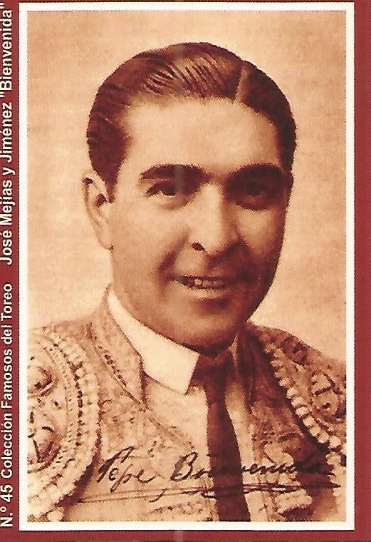 CALENDARIO PUBLICITARIO 45: Coleccion Famosos del Toreo: Jose Mejias Bienvenida