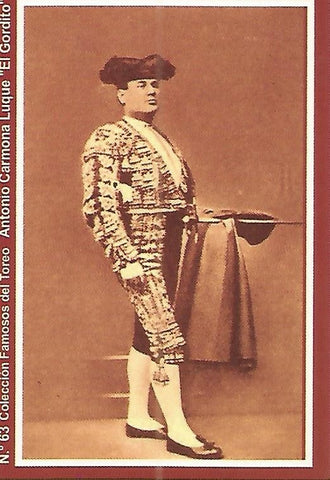CALENDARIO PUBLICITARIO 0063: Coleccion Famosos del Toreo no 63. Antonio Carmona El Gordito