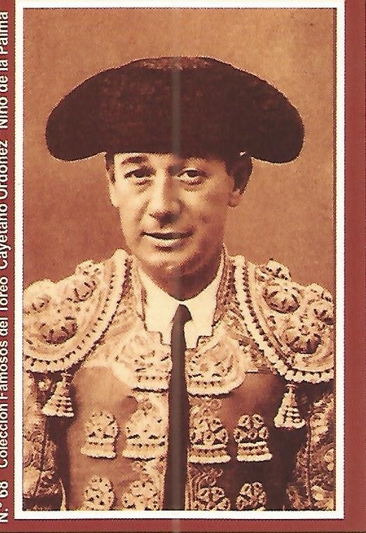 CALENDARIO PUBLICITARIO 68: Coleccion Famosos del Toreo: Niño de la Palma